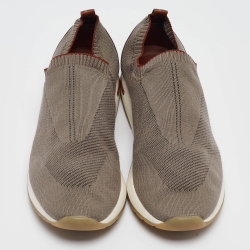 Pre Owned Loro Piana Grey Knit Fabric 360 Lp Flexy Walker Sneakers Size 42