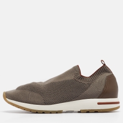 Pre Owned Loro Piana Grey Knit Fabric 360 Lp Flexy Walker Sneakers Size 42