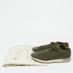 Loro Piana Green Knit Fabric 360 LP Flexy Walk Sneakers Size 41