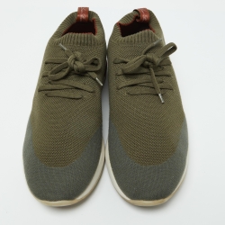 Loro Piana Green Knit Fabric 360 LP Flexy Walk Sneakers Size 41