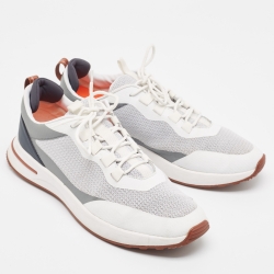 Loro Piana White/Grey Fabric and Rubber Week-End Walk Sneakers Size 43.5