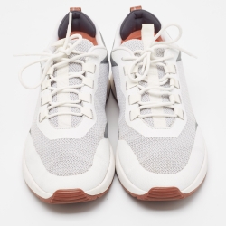 Loro Piana White/Grey Fabric and Rubber Week-End Walk Sneakers Size 43.5