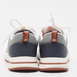 Loro Piana White/Grey Fabric and Rubber Week-End Walk Sneakers Size 43.5
