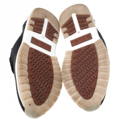 مملوكة مسبقًا Loro Piana Grey Cotton Blend And Nubuck Slip On Sneakers Size 43