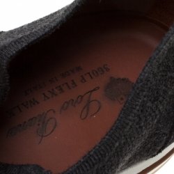 مملوكة مسبقًا Loro Piana Grey Cotton Blend And Nubuck Slip On Sneakers Size 43