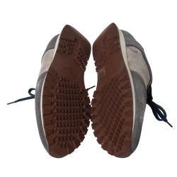 Pre Owned Loro Piana Grey Suede Low Top Sneakers Size 41