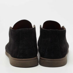 Pre Owned Loro Piana Black Suede Open Walk Ankle Boots Size 44