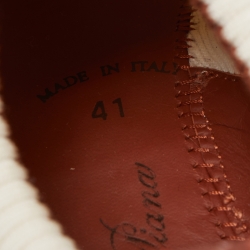 Pre Owned Loro Piana Cream Knit Fabric 360 Flexy Walk Sneakers Size 41