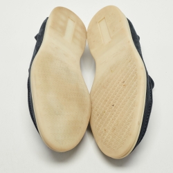 Pre Owned Loro Piana Dark Blue Suede Summer Walk Slip On Loafers Size 41