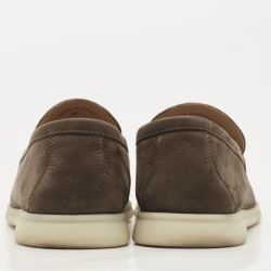 Pre Owned Loro Piana Brown Nubuck Summer Walk Loafers Size 40