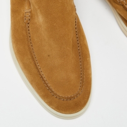 Pre Owned Loro Piana Beige Nubuck Summer Walk Loafers Size 42