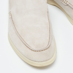 Loro Piana Grey Suede Summer Walk Slip On Loafers Size 45