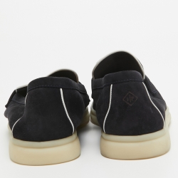 Pre Owned Loro Piana Navy Blue/White Suede Summer Charms Walk Loafers Size 42