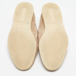 Pre Owned Loro Piana Beige Suede Slip On Summer Charms Walk Loafers Size 38