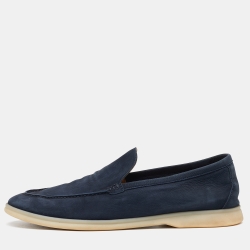 Blue Summer Charmer Suede Slip On Loafers