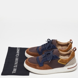 Pre Owned Loro Piana Multicolor Suede And Fabric Newport Walk Low Top Sneakers Size 42