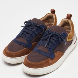 Pre Owned Loro Piana Multicolor Suede And Fabric Newport Walk Low Top Sneakers Size 42