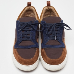 Pre Owned Loro Piana Multicolor Suede And Fabric Newport Walk Low Top Sneakers Size 42