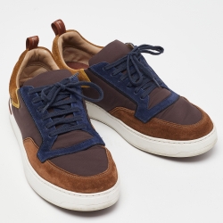 Pre Owned Loro Piana Multicolor Suede And Fabric Newport Walk Low Top Sneakers Size 42