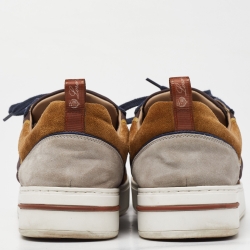 Pre Owned Loro Piana Multicolor Suede And Fabric Newport Walk Low Top Sneakers Size 42