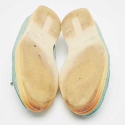 Pre Owned Lora Piana Blue Suede Summer Charms Walk Loafers Size 39