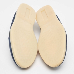 مملوكة مسبقًا Loro Piana Navy Blue Suede Summer Walk Loafers Size 40