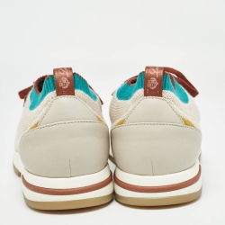 Loro Piana Cream/Grey Knit Fabric Flexy Walker Sneakers Size 41