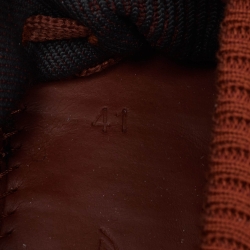 مملوكة مسبقًا Loro Piana Brown Knit Fabric 360 LP Flexy Walk Low Top Sneakers Size 41