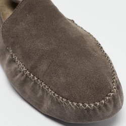 مملوكة مسبقًا Loro Piana Grey Suede Summer Walk Loafers Size 41