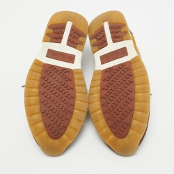 Pre Owned Loro Piana Brown Knit Fabric 360 Flexy Walker Low Top Sneakers Size 43