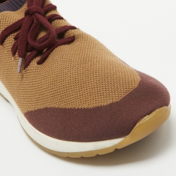 Pre Owned Loro Piana Brown Knit Fabric 360 Flexy Walker Low Top Sneakers Size 43