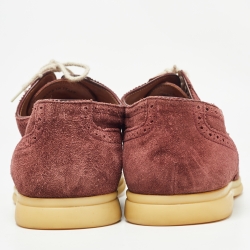 Loro Piana Burgundy Brogue Suede Walk Derby Size 44