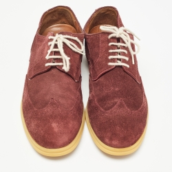 Loro Piana Burgundy Brogue Suede Walk Derby Size 44