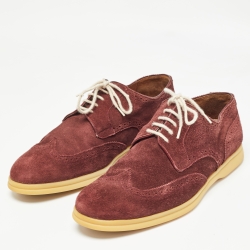 Loro Piana Burgundy Brogue Suede Walk Derby Size 44