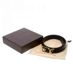 Pre Owned Louis Vuitton Black Leather Neogram Belt 90cm