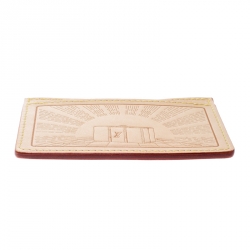 Pre Owned Louis Vuitton Beige Leather Earth Trunks Card Holder 