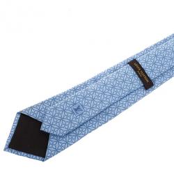 Pre Owned Louis Vuitton Blue Floral Print Tie