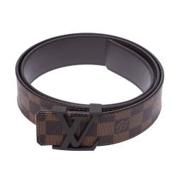 Pre Owned حزام لوي فيتون كانفاس غرافايت دامييه أيبين بالحرو ف 95 سم