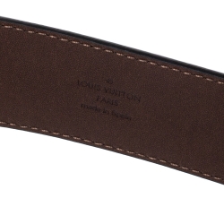 Pre Owned Louis Vuitton Dark Brown Monogram Leather LV Initiales Belt 90 CM