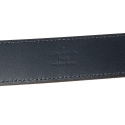 Pre Owned Louis Vuitton Blue Taiga Leather Taïga Metropole Belt 90CM