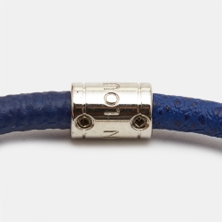 مملوكة مسبقًا Louis Vuitton Split Canvas Leather Silver Tone Bracelet