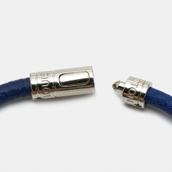 مملوكة مسبقًا Louis Vuitton Split Canvas Leather Silver Tone Bracelet
