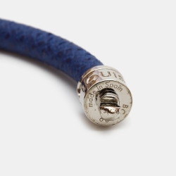 مملوكة مسبقًا Louis Vuitton Split Canvas Leather Silver Tone Bracelet