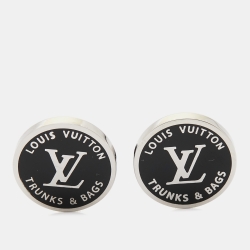 Louis Vuitton Award Enamel Silver Tone Cufflinks