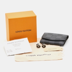 Louis Vuitton Award Enamel Silver Tone Cufflinks
