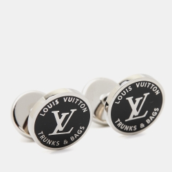 Louis Vuitton Award Enamel Silver Tone Cufflinks
