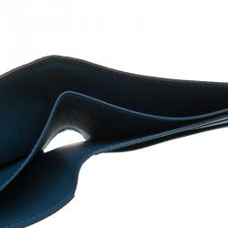 Pre Owned Louis Vuitton Blue Taiga Leather Bifold Wallet