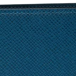 Pre Owned Louis Vuitton Blue Taiga Leather Bifold Wallet