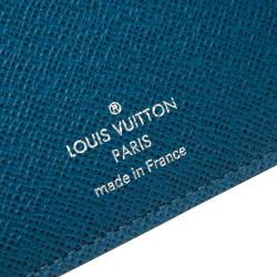 Pre Owned Louis Vuitton Blue Taiga Leather Bifold Wallet