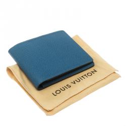 Pre Owned Louis Vuitton Blue Taiga Leather Bifold Wallet